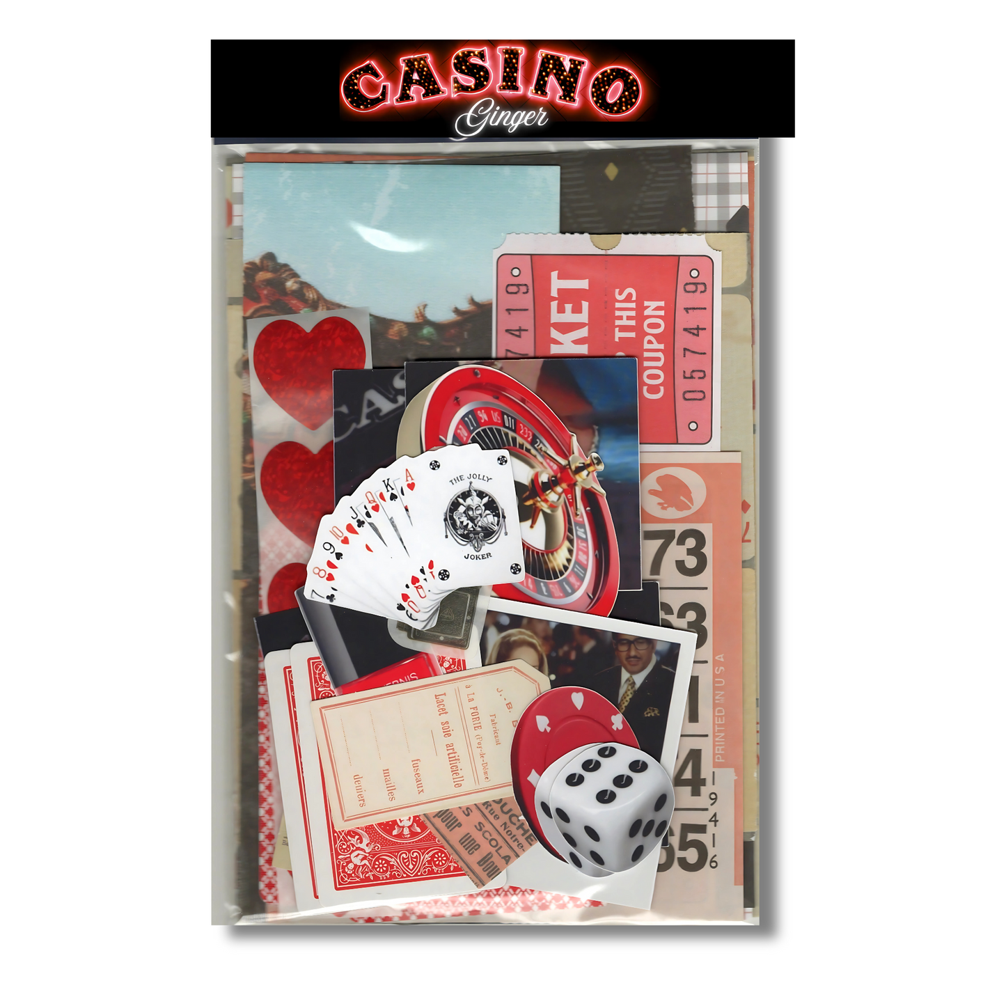 Ginger Casino Scrap Pack – Vintage Casino Ephemera for Journaling & Scrapbooking