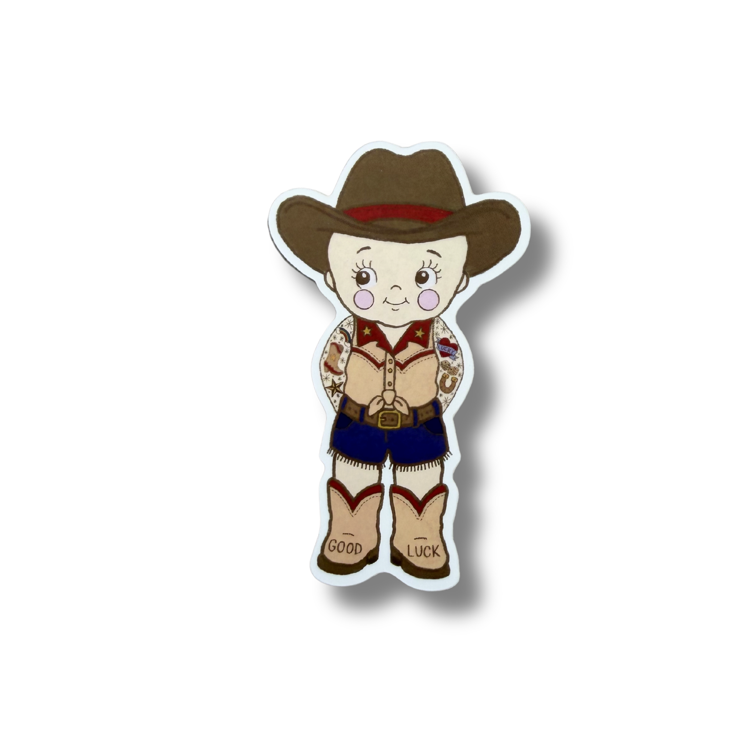 Good Luck Cowgirl Die Cut Sticker | Waterproof Vinyl Sticker for Junk Journals, Laptops & Water Bottles