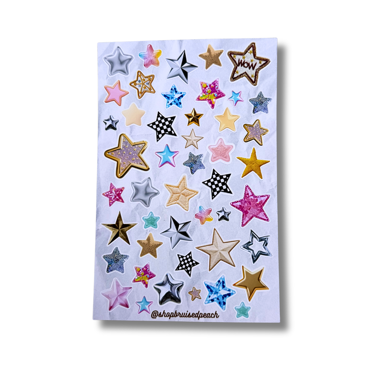 Star Sticker Sheet – Classic Stars for Journaling, Scrapbooking & Planners