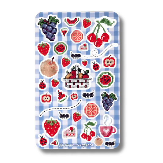 Mom's Cross Stitch Picnic Sticker Sheet