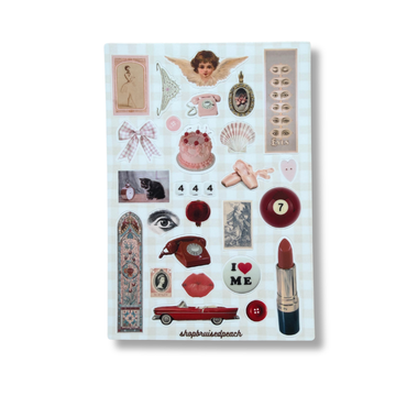 Pink & Red Trinkets Sticker Sheet