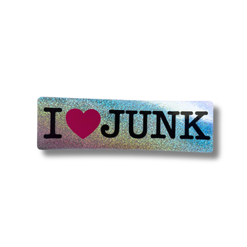 I Heart Junk Holographic Vinyl Sticker