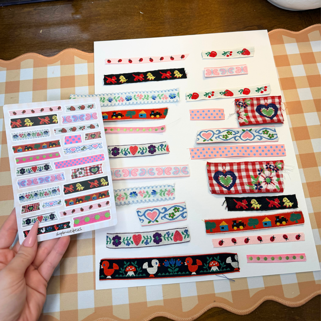 Vintage Ribbon Washi Strips Sticker Sheet