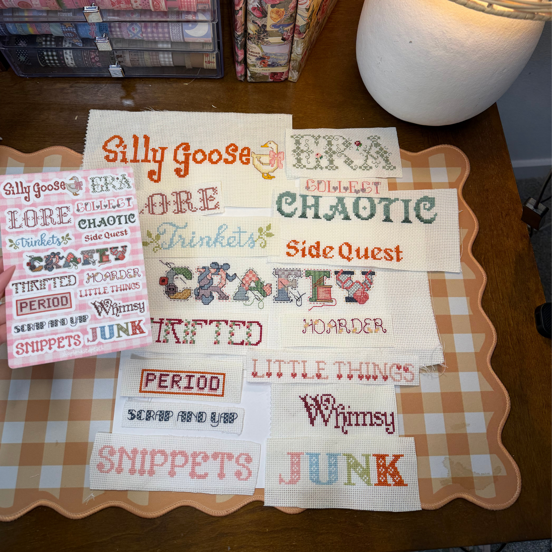 Mom's Cross Stitch Words Sticker Sheet