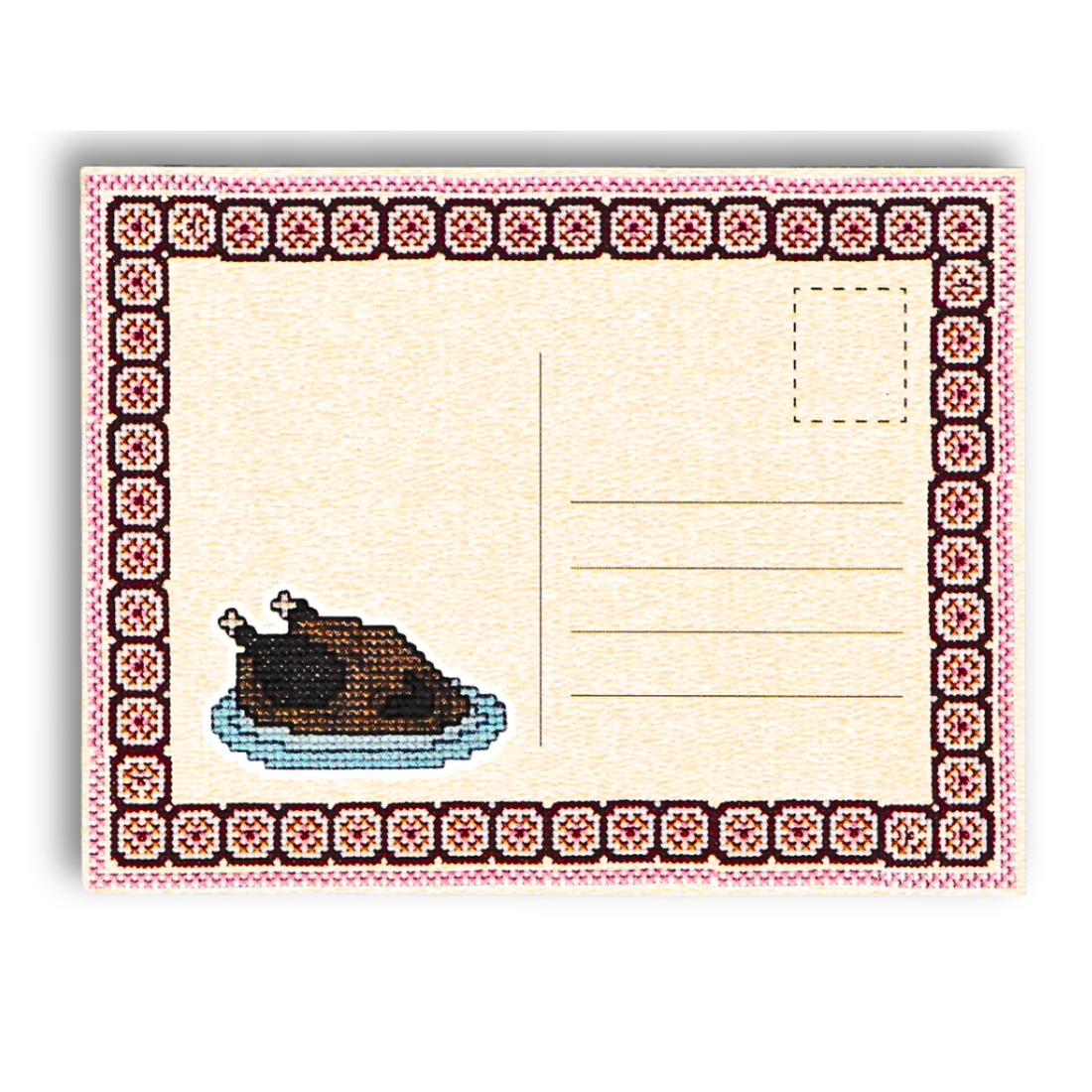Cross Stitch Kitchen Closed Postcard