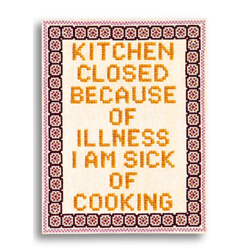Cross Stitch Kitchen Closed Postcard