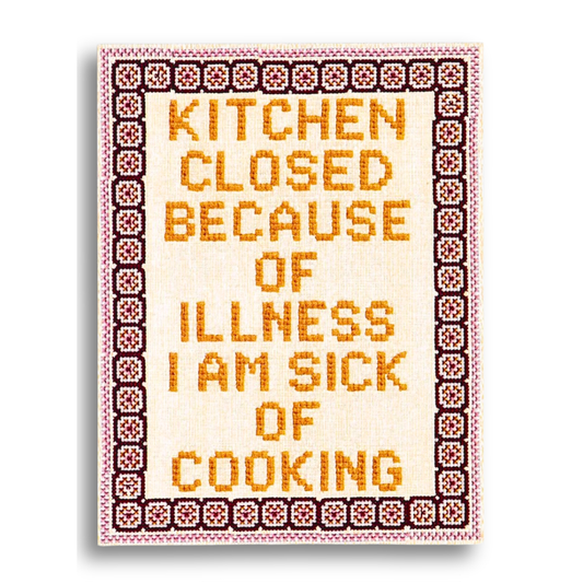 Cross Stitch Kitchen Closed Postcard