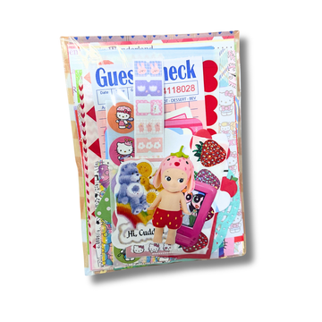 A fun mix of cute character stationery, stickers, ephemera, and scrapbook papers, thoughtfully curated for junk journaling, scrapbooking, happy mail, and creative crafting. Every pack is unique!