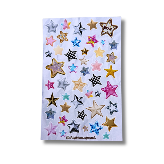 Star Sticker Sheet – Classic Stars for Journaling, Scrapbooking &amp; Planners
