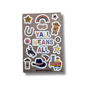 Ya’ll Means All Sticker Sheet | Cross Stitch & Western-Inspired Designs